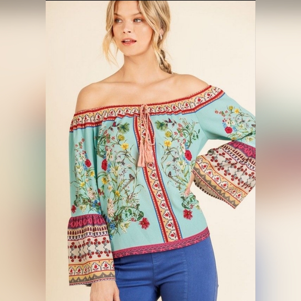 Umgee Off Shoulder Bohemian Top